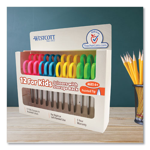 For Kids Scissors Teacher's Pack, Pointed Tip, 5
