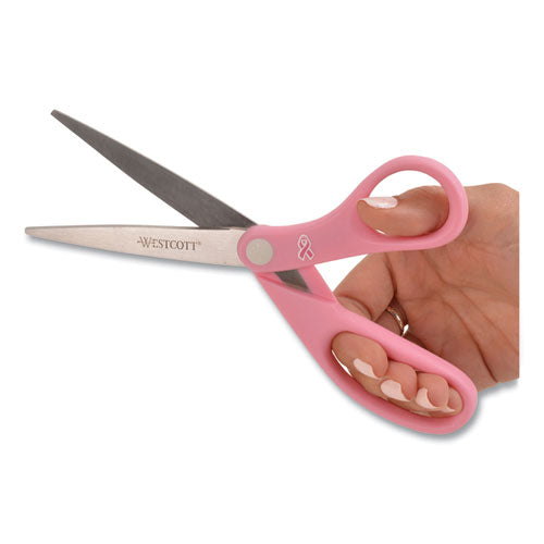 All Purpose Pink Ribbon Scissors, Breast Cancer Awareness, 8