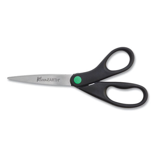 Kleenearth Scissors, 8" Long, 3.25" Cut Length, Straight Black Handle