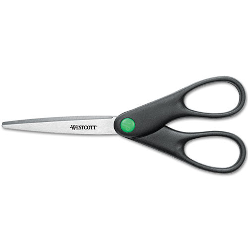 Kleenearth Scissors, 7" Long, 2.75" Cut Length, Straight Black Handle