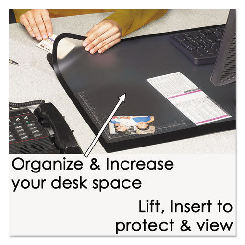 Desk Pad With Transparent Lift-top Overlay And Antimicrobial Protection, 24
