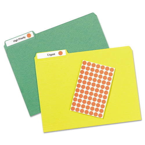 Handwrite Only Self-adhesive Removable Round Color-coding Labels, 0.5