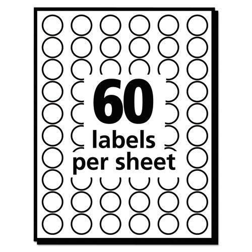 Handwrite Only Self-adhesive Removable Round Color-coding Labels, 0.5