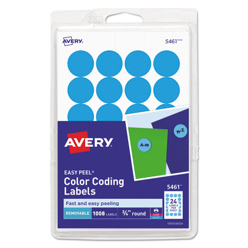 Printable Self-adhesive Removable Color-coding Labels, 0.75