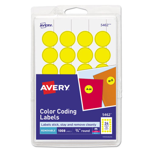 Printable Self-adhesive Removable Color-coding Labels, 0.75
