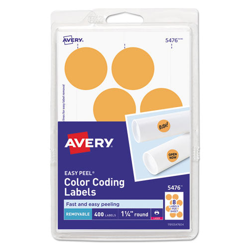 Printable Self-adhesive Removable Color-coding Labels, 1.25