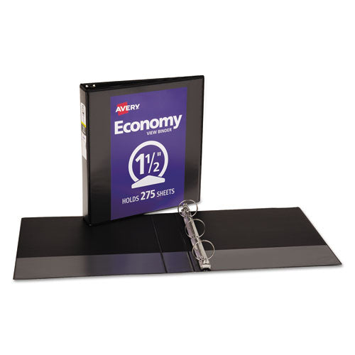 Economy View Binder With Round Rings , 3 Rings, 1.5