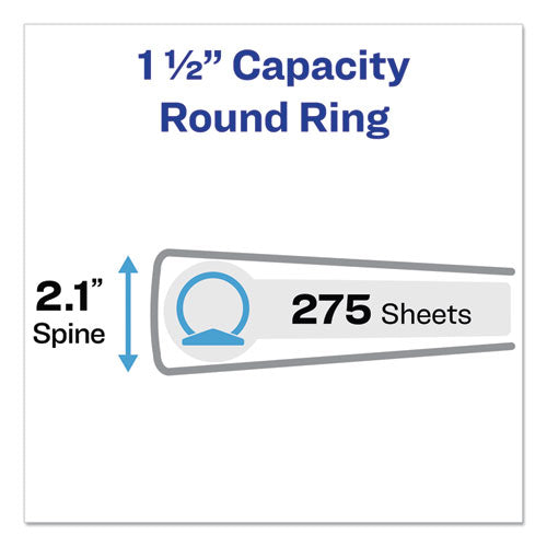 Economy View Binder With Round Rings , 3 Rings, 1.5