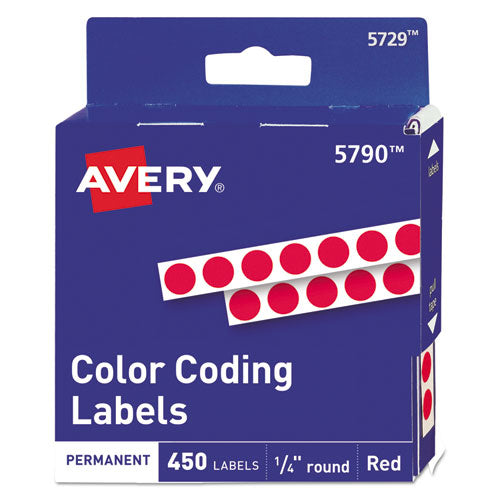Handwrite-only Permanent Self-adhesive Round Color-coding Labels In Dispensers, 0.25