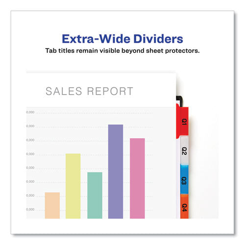 Insertable Big Tab Dividers, 8-tab, 11.13 X 9.25, White, Assorted Tabs, 1 Set