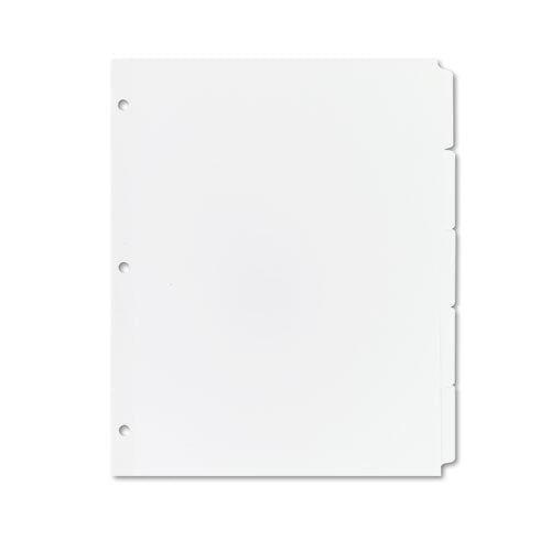 Write And Erase Plain-tab Paper Dividers, 5-tab, 11 X 8.5, White, 36 Sets