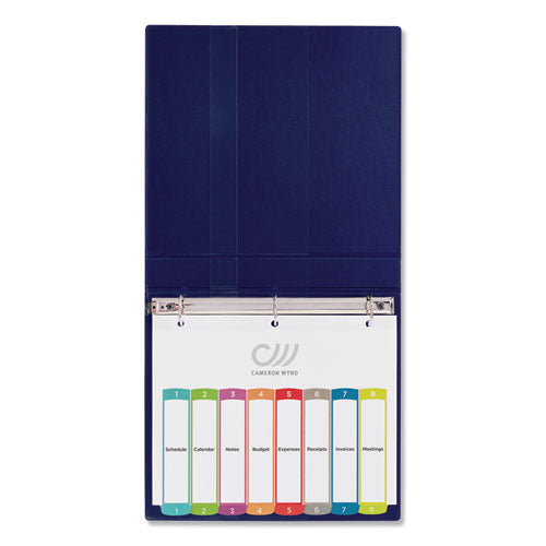Customizable Toc Ready Index Multicolor Tab Dividers, 8-tab, 1 To 8, 11 X 8.5, White, Contemporary Color Tabs, 1 Set