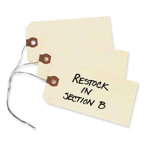 Double Wired Shipping Tags, 11.5 Pt Stock, 3.25 X 1.63, Manila, 1,000/box