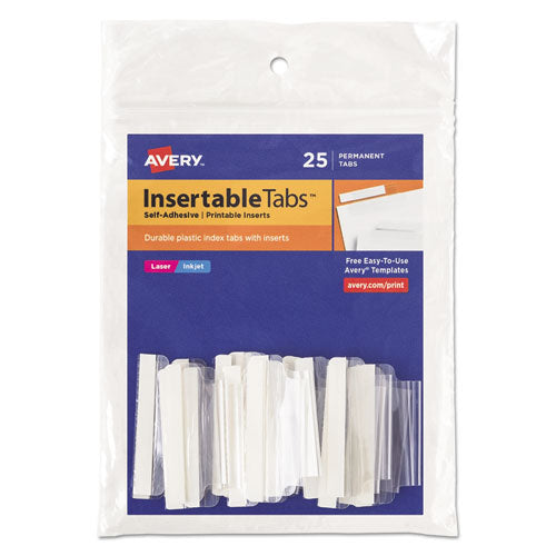 Insertable Index Tabs With Printable Inserts, 1/5-cut, Clear, 1.5