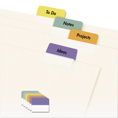 Printable Plastic Tabs With Repositionable Adhesive, 1/5-cut, Assorted Colors, 1.25