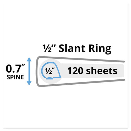 Durable View Binder With Durahinge And Slant Rings, 3 Rings, 0.5
