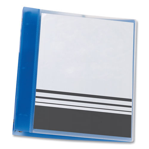 Flexible View Binder With Round Rings, 3 Rings, 1" Capacity, 11 X 8.5, Blue