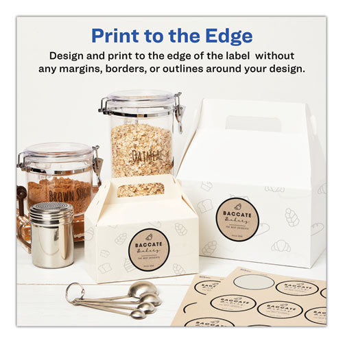Round Brown Kraft Print-to-the-edge Labels, 2.5