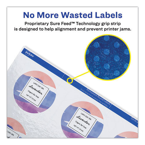 Round Print-to-the Edge Labels With Surefeed, 2.5