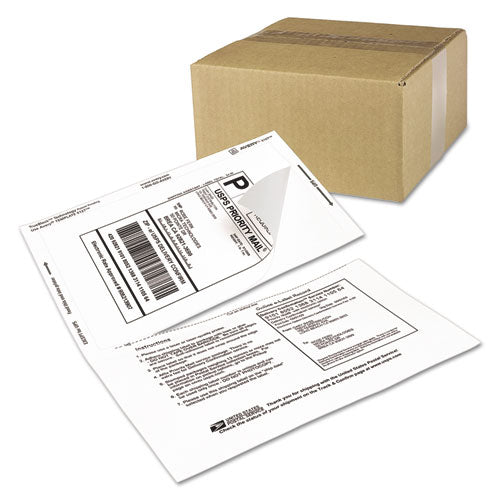 Shipping Labels With Paper Receipt And Trueblock Technology, Inkjet/laser Printers, 5.06 X 7.63, White, 50/pack