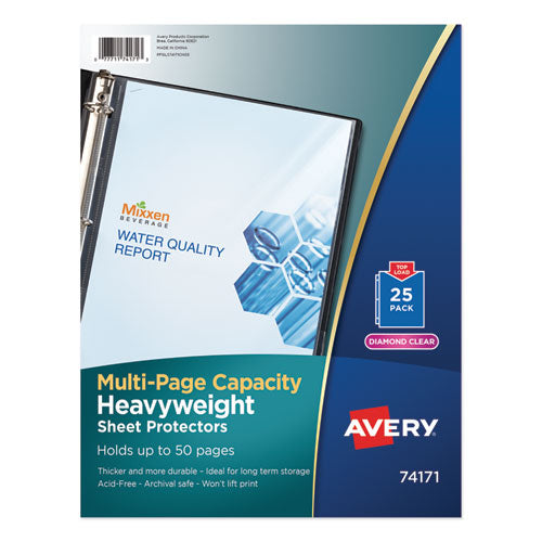 Multi-page Top-load Sheet Protectors, Heavy Gauge, Letter, Clear, 25/pack