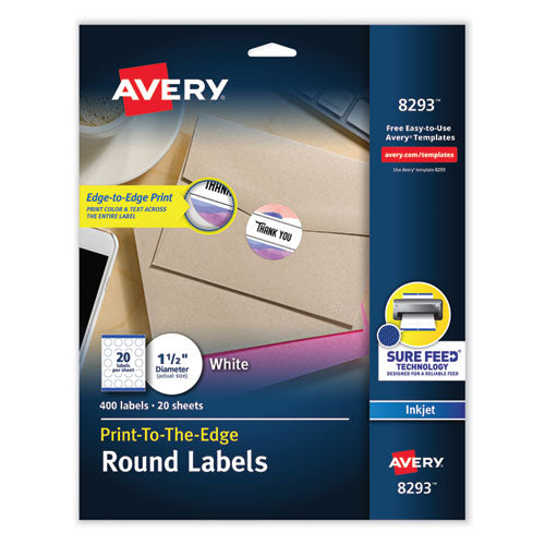 Vibrant Inkjet Color-print Labels W/ Sure Feed, 1.5