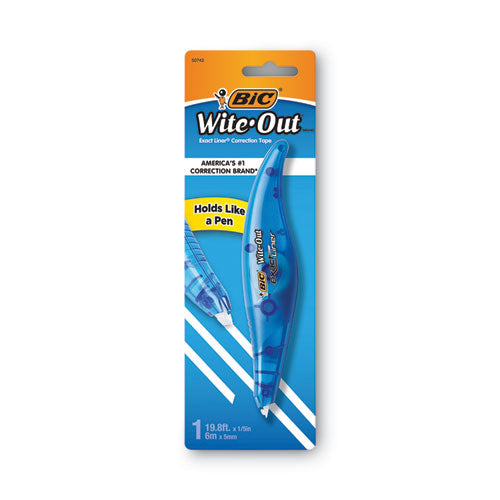 Wite-out Brand Exact Liner Correction Tape, Non-refillable, Blue Applicator, 0.2