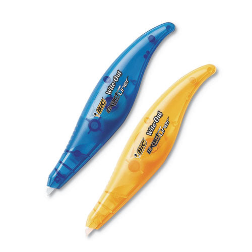 Wite-out Brand Exact Liner Correction Tape, Non-refillable, Blue/orange Applicators, 0.2