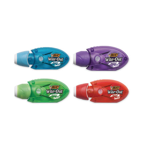 Wite-out Mini Twist Correction Tape, Non-refillable, Blue/fuchsia Applicators 0.2