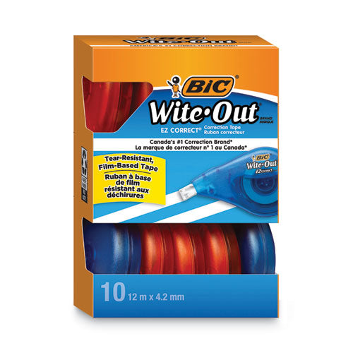 Wite-out Ez Correct Correction Tape Value Pack, Non-refillable, Randomly Assorted Applicator Colors, 0.17