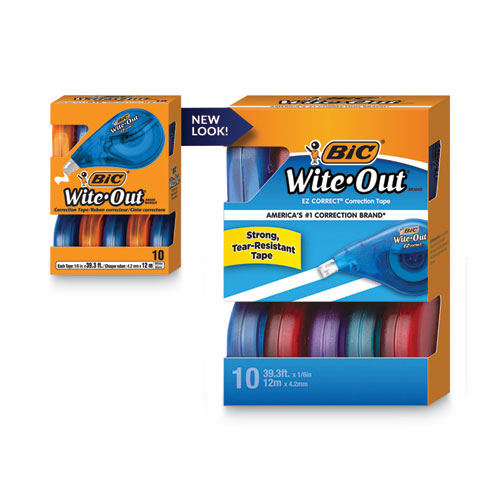 Wite-out Ez Correct Correction Tape Value Pack, Non-refillable, Randomly Assorted Applicator Colors, 0.17