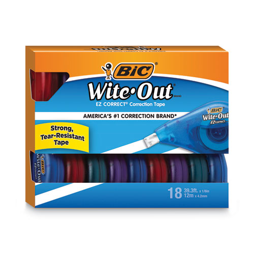 Wite-out Ez Correct Correction Tape Value Pack, Non-refillable, Randomly Assorted Applicator Colors, 0.17