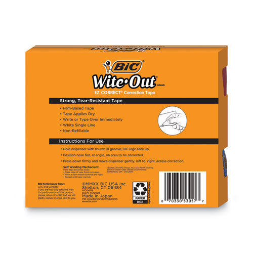 Wite-out Ez Correct Correction Tape Value Pack, Non-refillable, Randomly Assorted Applicator Colors, 0.17