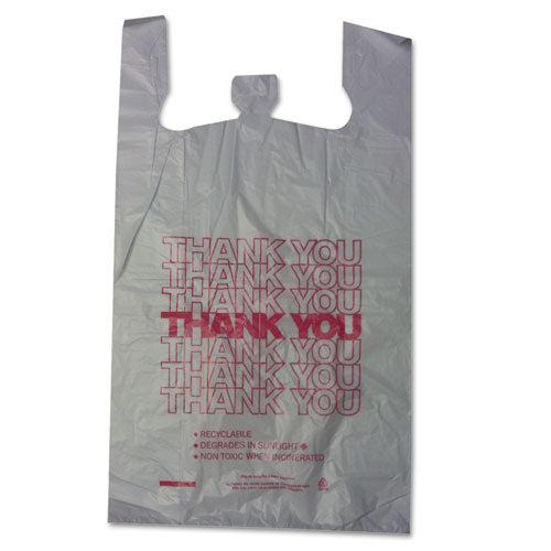 Thank You High-density Shopping Bags, Have A Nice Day Labeling, Cut-out Handles, 18