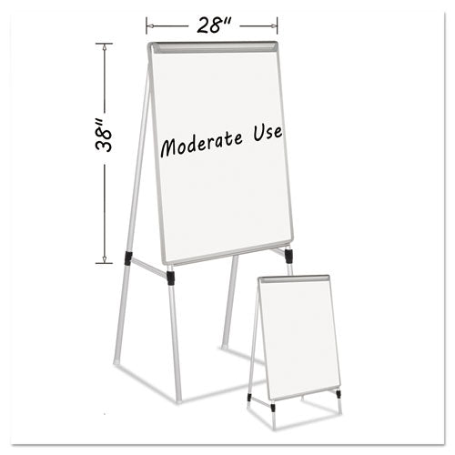 Silver Easy Clean Dry Erase Quad-pod Presentation Easel, 28