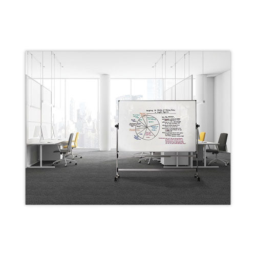 Earth Silver Easy Clean Mobile Revolver Dry Erase Boards, 36