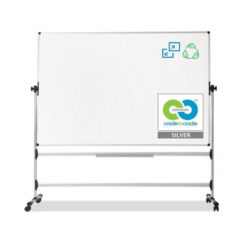 Earth Silver Easy Clean Mobile Revolver Dry Erase Boards, 36