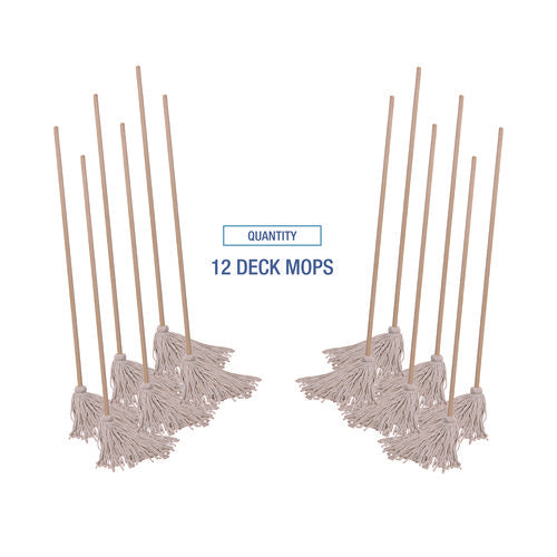 Handle/deck Mops, #20 White Cotton Head, 54