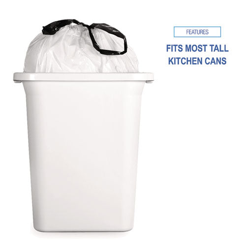 Drawstring Kitchen Bags, Drawstring, 13 Gal, 24