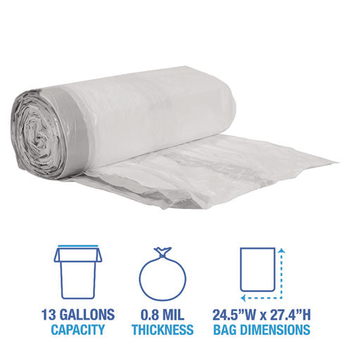 Drawstring Kitchen Bags, Drawstring, 13 Gal, 24