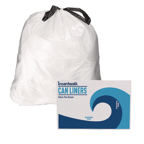 Drawstring Kitchen Bags, Drawstring, 13 Gal, 24