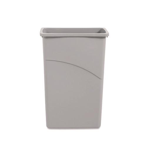 Slim Waste Container, 23 Gal, Plastic, Gray