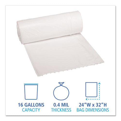 Low-density Waste Can Liners, 16 Gal, 0.4 Mil, 24