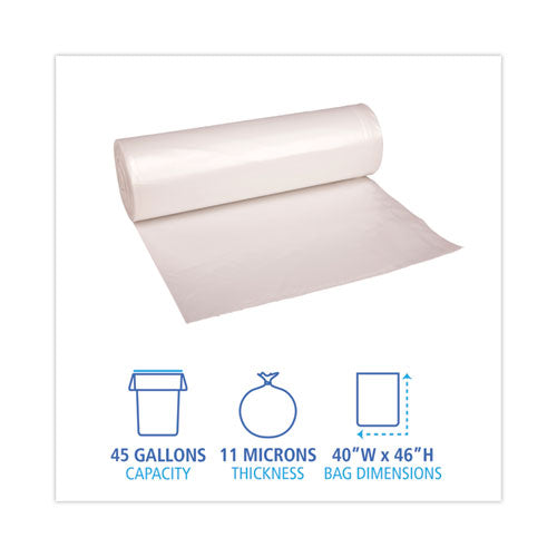 High-density Can Liners, 45 Gal, 11 Mic, 40