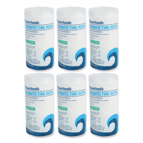 Quat-based Disinfecting Wipes, 7 X 8, Fresh Scent, 75/canister, 6 Canisters/carton