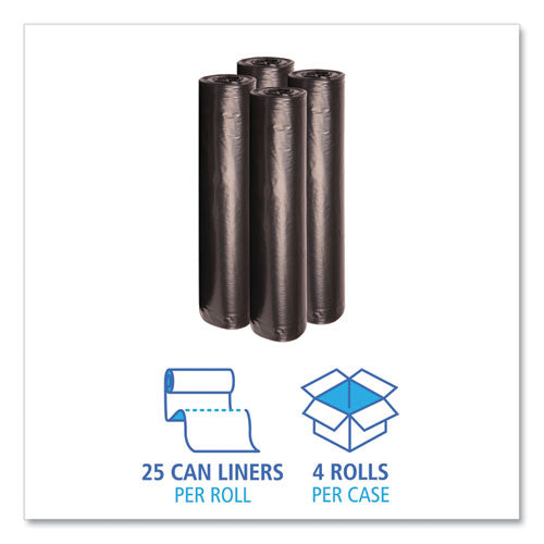 Recycled Low-density Polyethylene Can Liners, 56 Gal, 1.2 Mil, 43