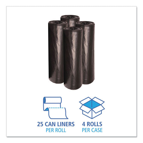 Recycled Low-density Polyethylene Can Liners, 56 Gal, 1.6 Mil, 43