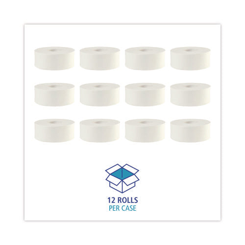 Jrt Bath Tissue, Jumbo, Septic Safe, 2-ply, White, 3.3