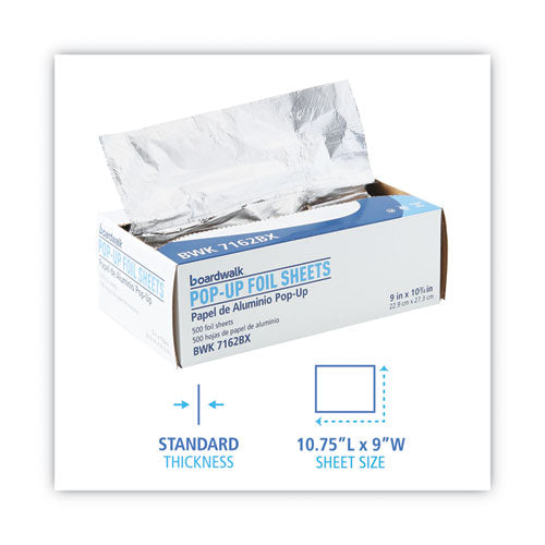 Standard Aluminum Foil Pop-up Sheets, 63 Gauge, 9 X 10.75, 500 Sheets/box, 6 Boxes/carton