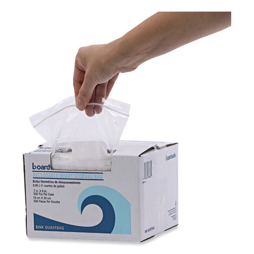 Reclosable Food Storage Bags, Quart, 7